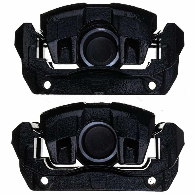 Power Stop 01-03 Acura CL Front Black Caliper - Pair w/Bracket