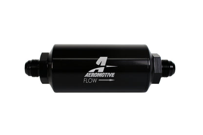 Aeromotive In-Line Filter - AN-08 size Male - 10 Micron Microglass Element - Bright-Dip Black