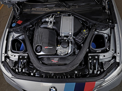 aFe Track Series Stg 2 Carbon Fiber Intake w/Pro 5R Media 15-20 BMW M3/M4(F80/82/83) L6-3.0L(tt) S55