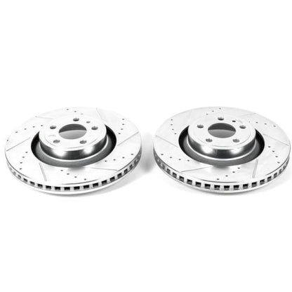 Power Stop 15-19 Ford Mustang Front Evolution Drilled & Slotted Rotors - Pair