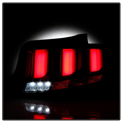 Spyder 10-12 Ford Mustang Light Bar Seq Turn Signal LED Tail Lights - Smoke ALT-YD-FM10-LED-SM