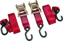 BikeMaster 2x84in Ratchet Tiedown Pair - Red