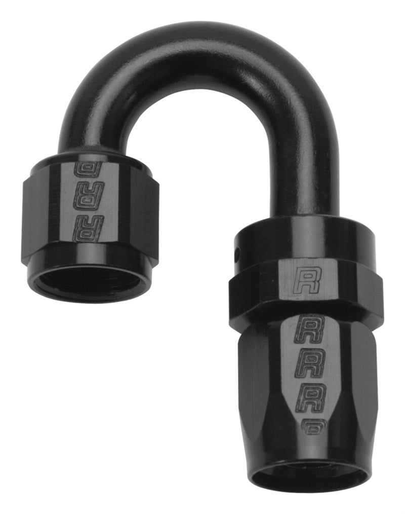 Russell Performance -6 AN Black 180 Degree Full Flow Swivel Hose End