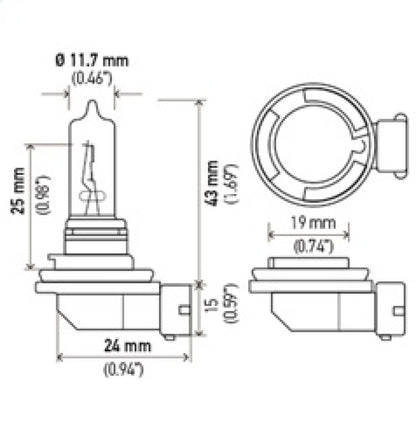 Hella Optilux H9 12V/100W XB Xenon White Bulb (pair)