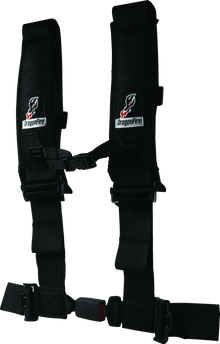 DragonFire Racing Harness H-Style- 4-Point- EZ-Adjust- 3in Buckle- Black