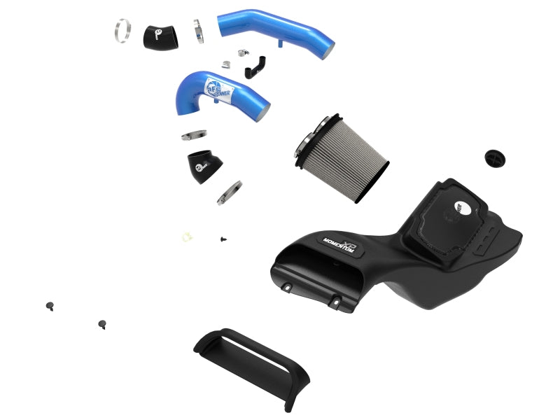 aFe 21-22 Ford F-150 Raptor V6-3.5L(tt) Momentum XP Cold Air Intake System Blue w/ Pro Dry S Filter