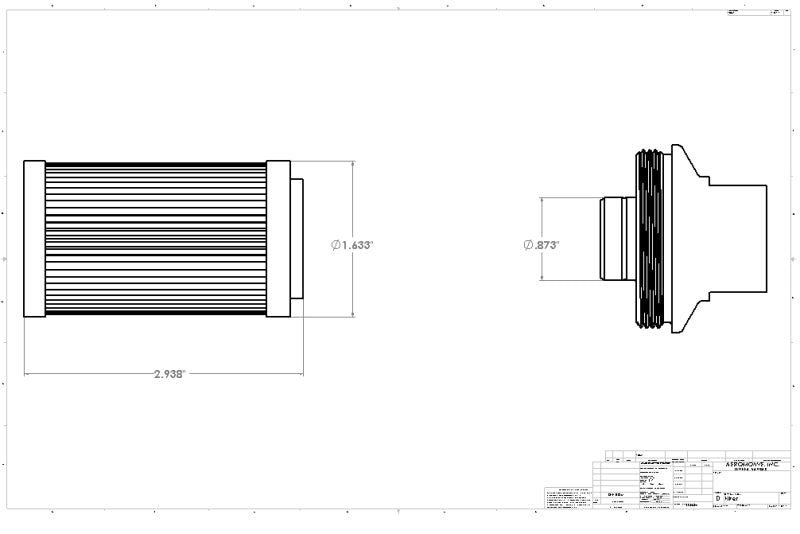 Aeromotive In-Line Filter - (AN-6 Male) 10 Micron Fabric Element Bright Dip Black Finish