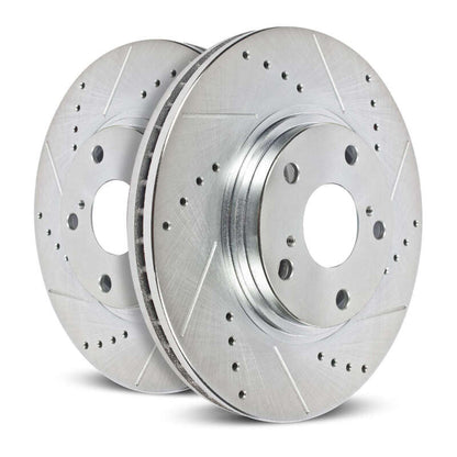 Power Stop 88-91 Honda Civic Front Evolution Drilled & Slotted Rotors - Pair