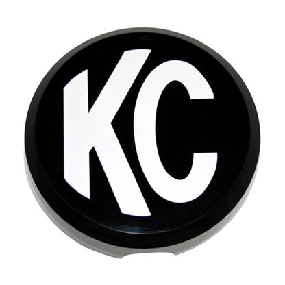 KC HiLiTES 6in. Round Hard Cover for Daylighter/SlimLite/Pro-Sport (Single) - Black w/White KC Logo