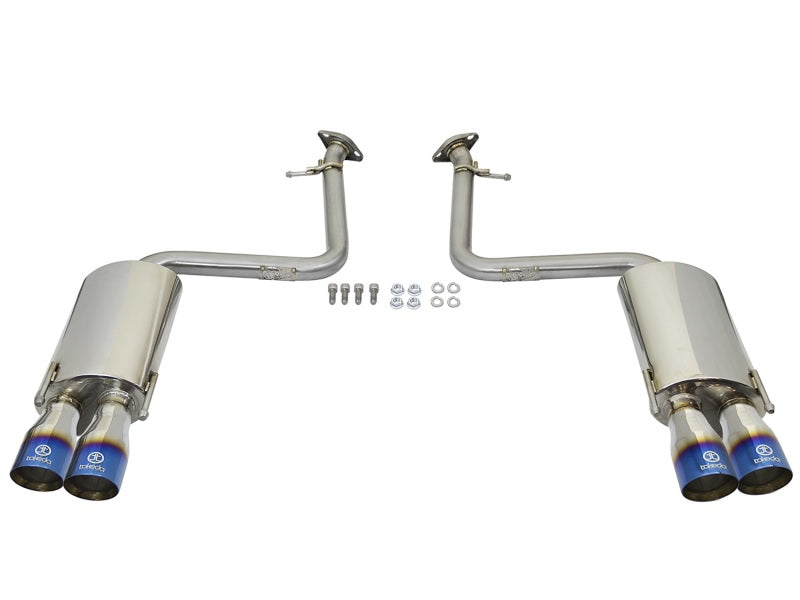 aFe Takeda 16-17 Lexus RC 200T 2.0L (t) 2in. SS Axle-Back Exhaust System w/Polished Blue Tips